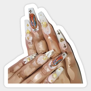 Religious Bling Guadalupe Nails Art Sticker